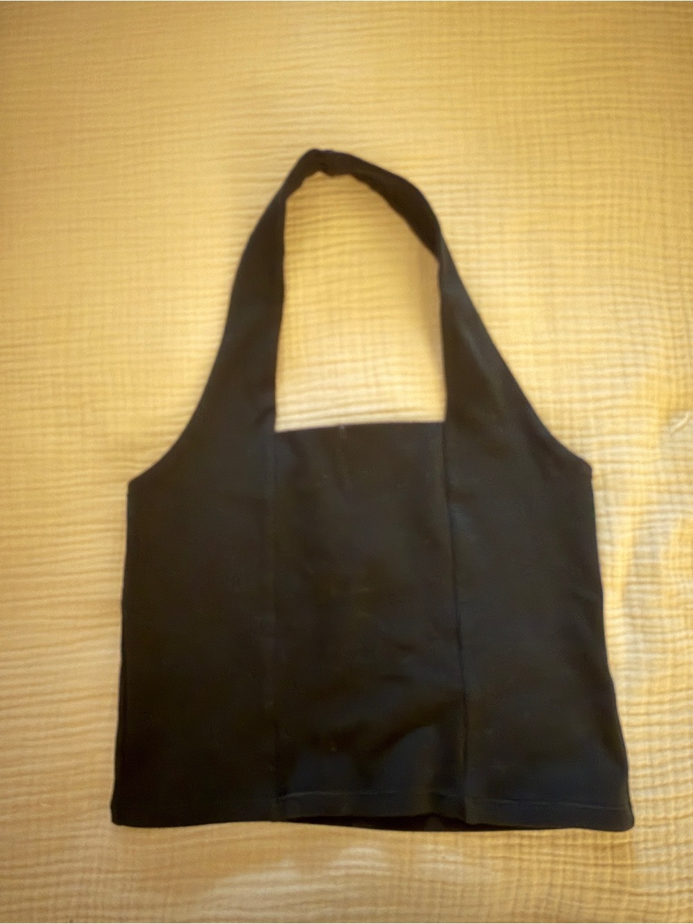 OAK + FORT Black Halter Crop Top